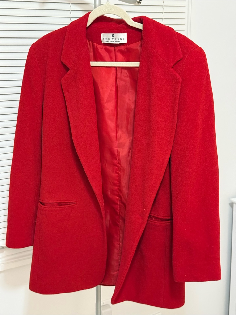 Vintage Saks Fifth Avenue Wool Cashmere Red Blazer Size 8